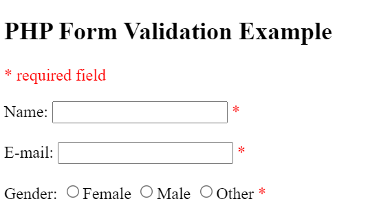 PHP Form Required Fields